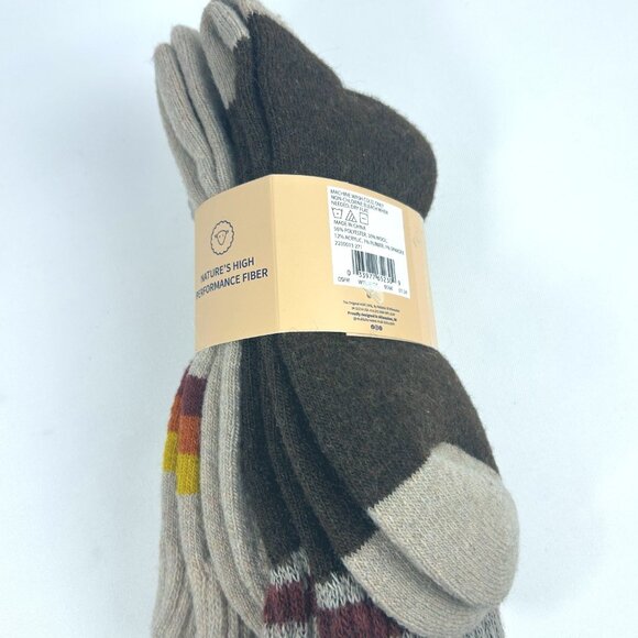 MukLuks Mens Wool Socks Crew Length High-Performance Fiber Durable & Warm 2 Pair - Picture 2 of 2